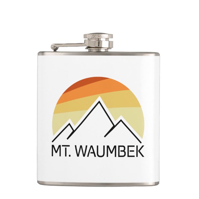 Mt. Waumbek New Hampshire Retro Hip Flask (Front)