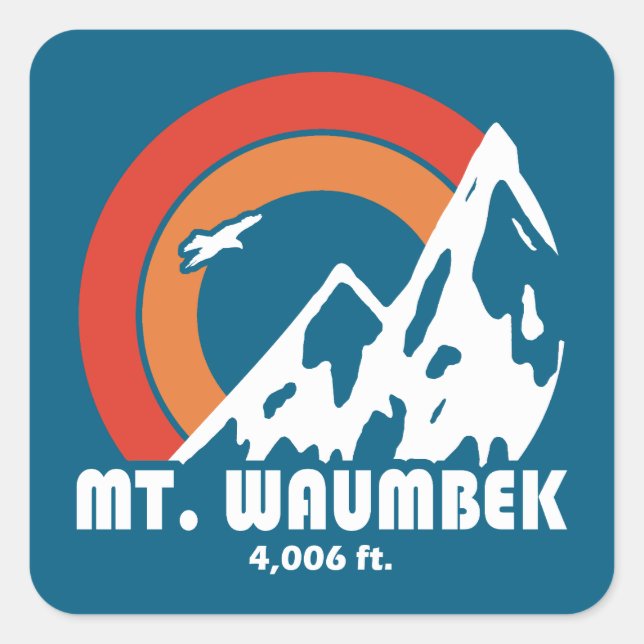 Mt. Waumbek New Hampshire Sun Eagle Square Sticker (Front)