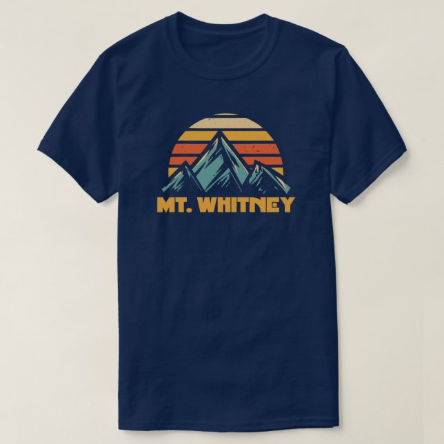 Mt. Whitney California Retro Turquoise T-Shirt (Design Front)