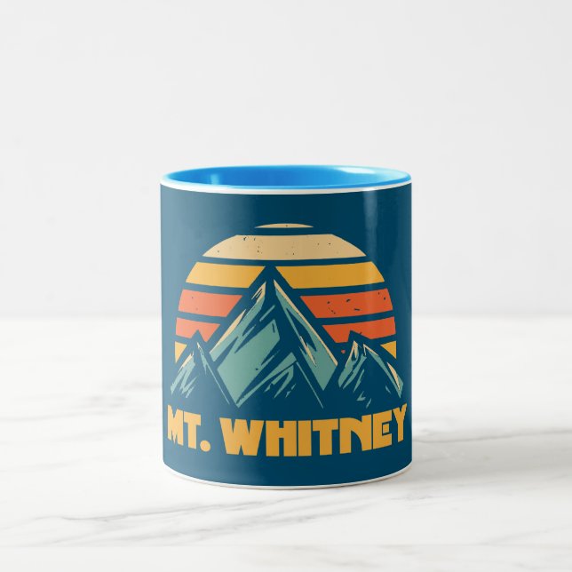 Mt. Whitney California Retro Turquoise Two-Tone Coffee Mug (Center)