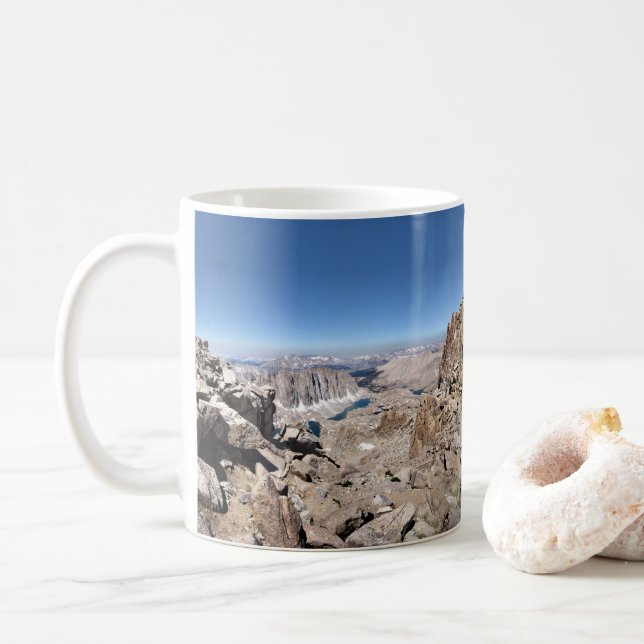 Mt Whitney Trail Crest Panorama - Sierra Coffee Mug (With Donut)