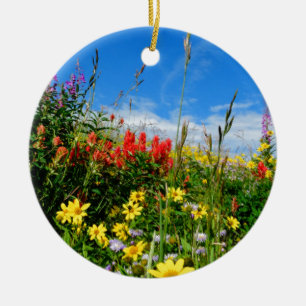 Mt. Wildflowers Ceramic Ornament