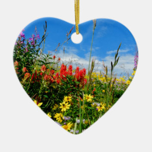 Mt. Wildflowers Ceramic Ornament
