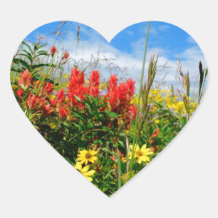 Mt. Wildflowers Heart Sticker