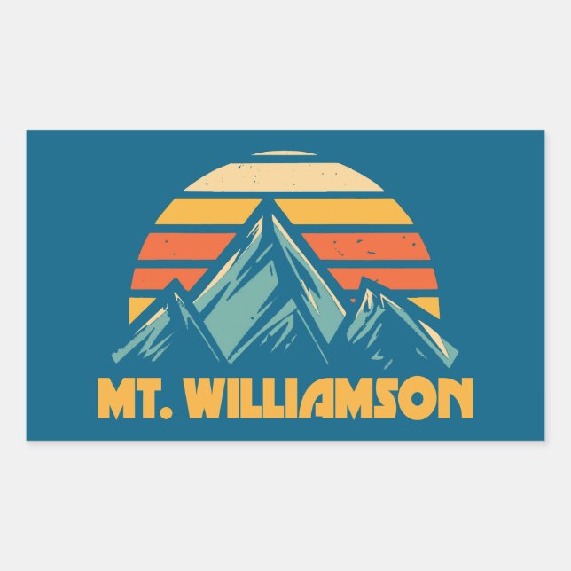 Mt. Williamson California Retro Turquoise Sticker (Front)