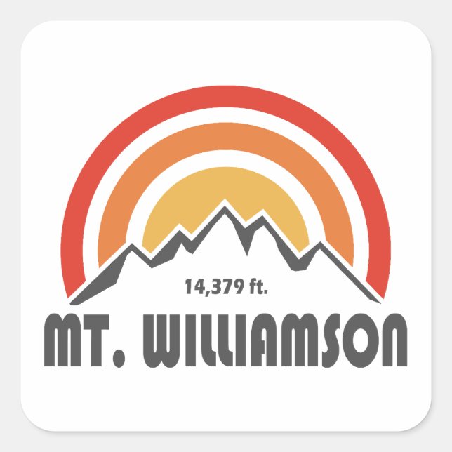 Mt. Williamson California Square Sticker (Front)