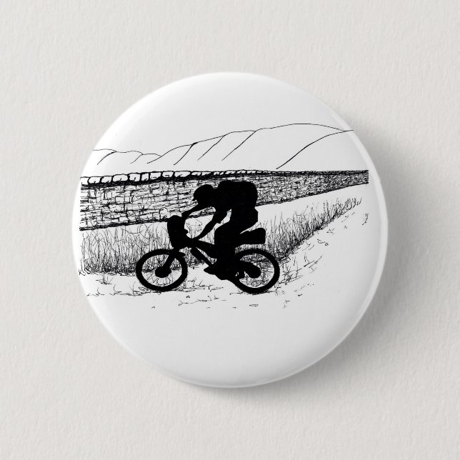 MTB Bikepacking wild camping bivvying 2 Inch Round Button (Front)