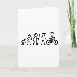 Mtb Cycling Bmx Stick-figure Biking Mountain-bike Card