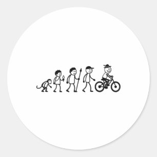 Mtb Cycling Bmx Stick-figure Biking Mountain-bike Classic Round Sticker