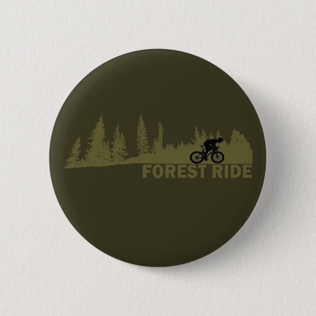MTB Downhill Forest Ride Mountain Biking 2 Inch Round Button (Front)