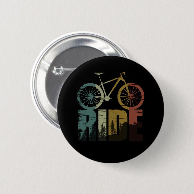 MTB Downhill Mountain Bike Rider 2 Inch Round Button (Front & Back)