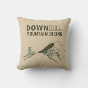 MTB Downhill Mountain Bike Throw Pillow