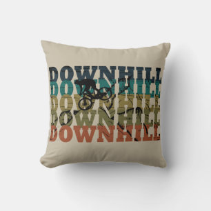 MTB Downhill Mountain Bike Throw Pillow