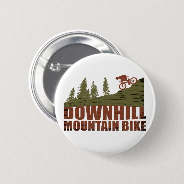 MTB Downhill Mountain Biking 2 Inch Round Button (Front & Back)
