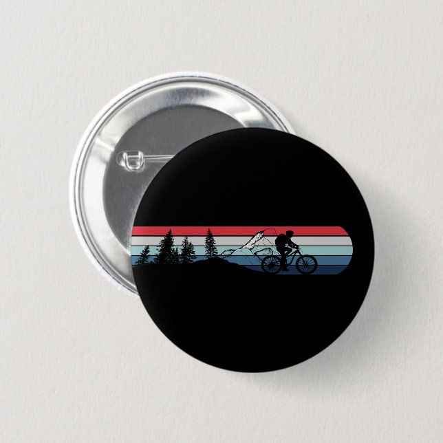 MTB Downhill Mountain Biking 2 Inch Round Button (Front & Back)