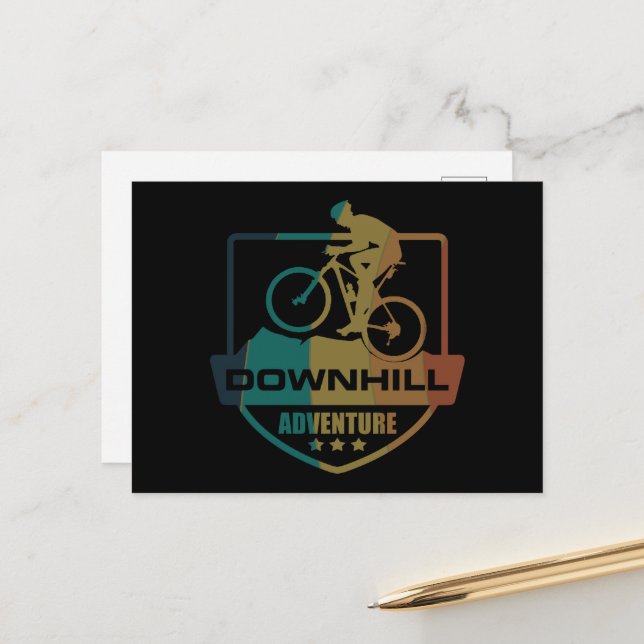 Mtb Downhill Mountain Biking Holiday Postcard (Front/Back In Situ)