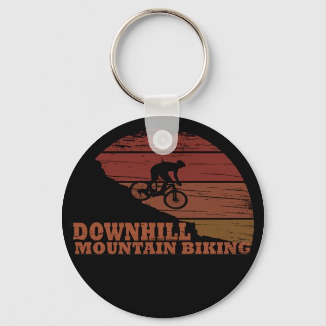 MTB Downhill Mountain Biking Keychain (Front)