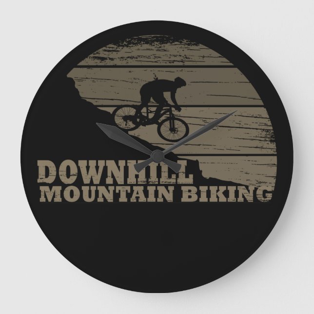 MTB Downhill Mountain Biking Large Clock (Front)