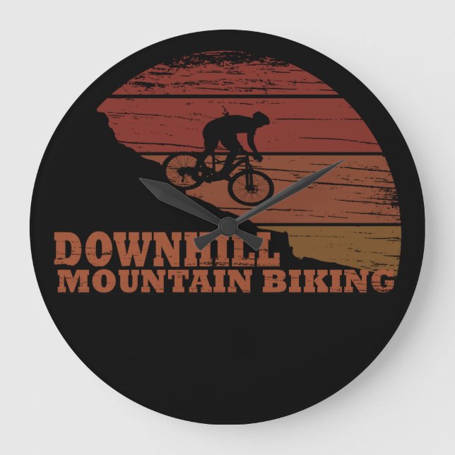 MTB Downhill Mountain Biking Large Clock (Front)