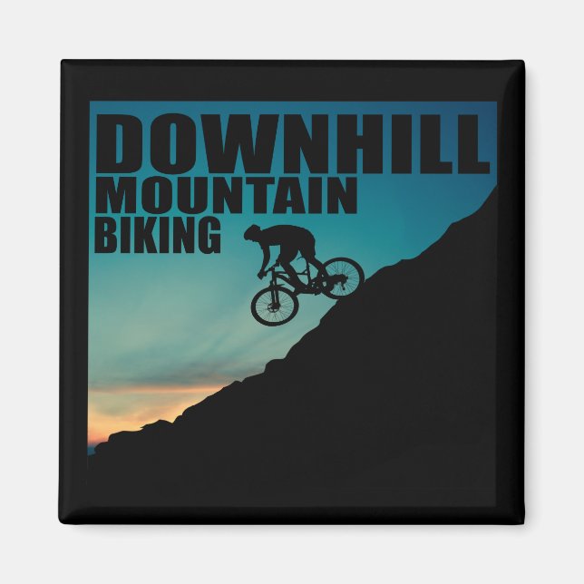 MTB Downhill Mountain Biking Magnet (Front)