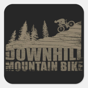 MTB Downhill Mountain Biking Square Sticker