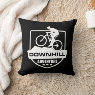 Mtb Downhill Mountain Biking Throw Pillow