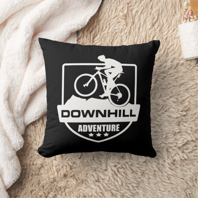 Mtb Downhill Mountain Biking Throw Pillow (Blanket)