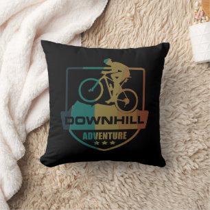 Mtb Downhill Mountain Biking Throw Pillow