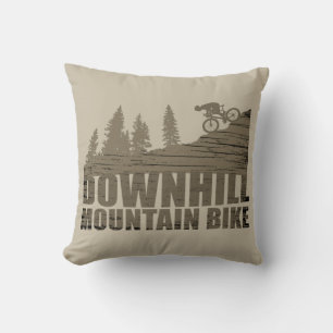 MTB Downhill Mountain Biking Throw Pillow