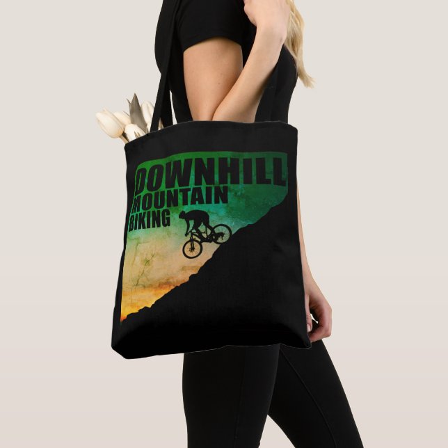 MTB Downhill Mountain Biking Tote Bag (Close Up)