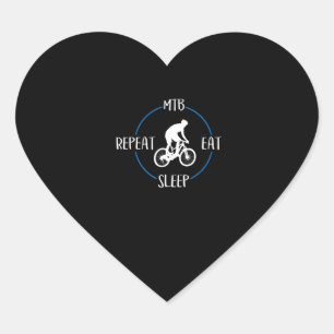 Mtb Eat Sleep Repeat Gift Mountain Bikers Heart Sticker
