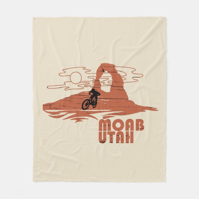 Mtb Moab - Utah Mountain biking Fleece Blanket (Front)