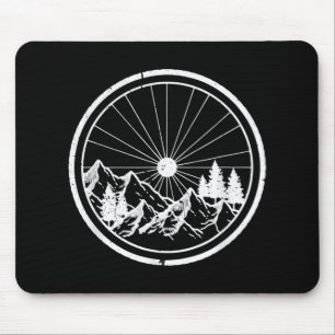 MTB Modern Black Mountain Bike Trail Cycling Mouse Pad