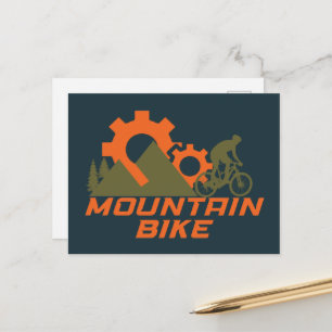 MTB Modern Downhill Mountain Bike Holiday Postcard