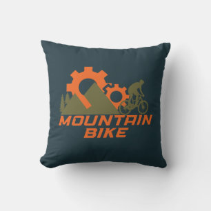 MTB Modern Downhill Mountain Bike Throw Pillow