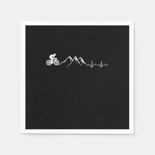 MTB Mountain Bike Bicycle Biker Gift Cyclist Heart Napkin