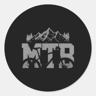 Mtb Mountain Bike Bicycle Mountain Biking Biker Classic Round Sticker