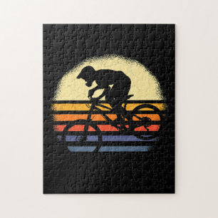 MTB Mountain Bike Bicycle Rider Downhill Vintage Jigsaw Puzzle