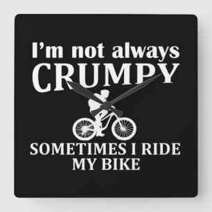 MTB Mountain Biking Humour Funny Cycling Quote Square Wall Clock
