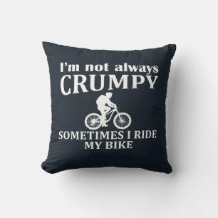 MTB Mountain Biking Humour Funny Cycling Quote Throw Pillow