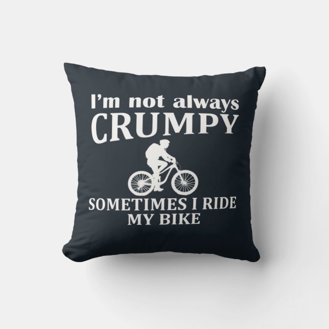 MTB Mountain Biking Humour Funny Cycling Quote Throw Pillow (Front)