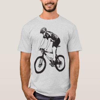 MTB Mountain Biking Solo Silhouette, Black design T-Shirt