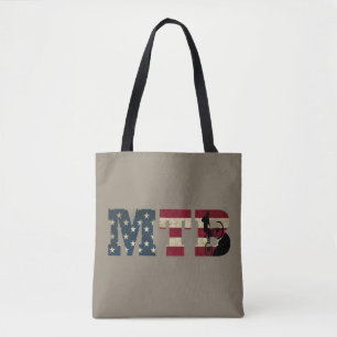 Mtb US American flag vintage Tote Bag