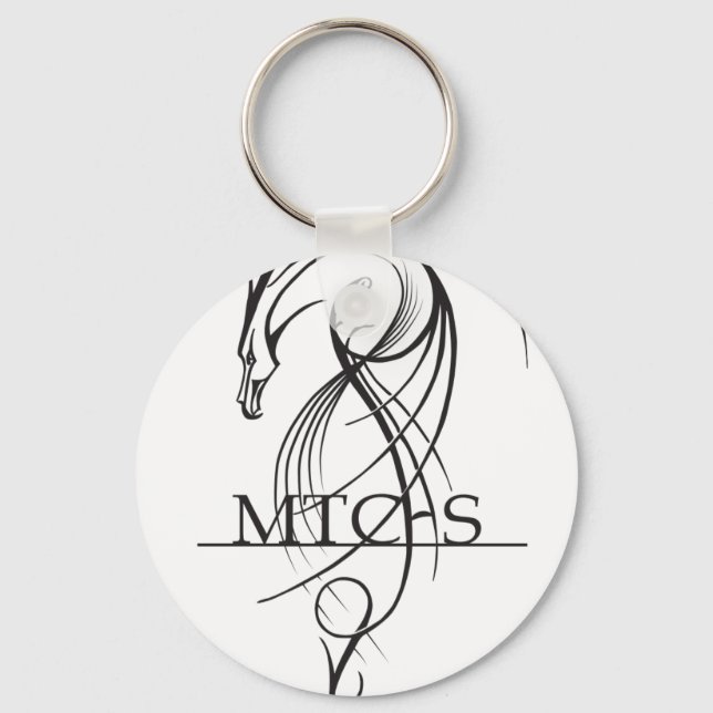 MTCHS Dragon Lineart Keychain (Front)