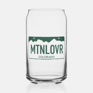 MTN LVR Colorado Mountain Lover License Glass