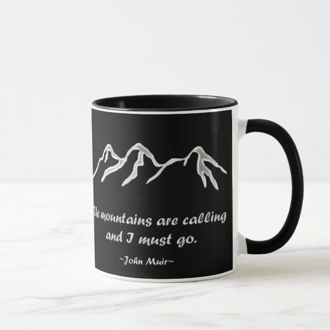 Mtns are calling / Snowy / Custom Colour Mug (Right)