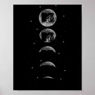 MTV Moon Phases Vintage Music Television Gradient Poster