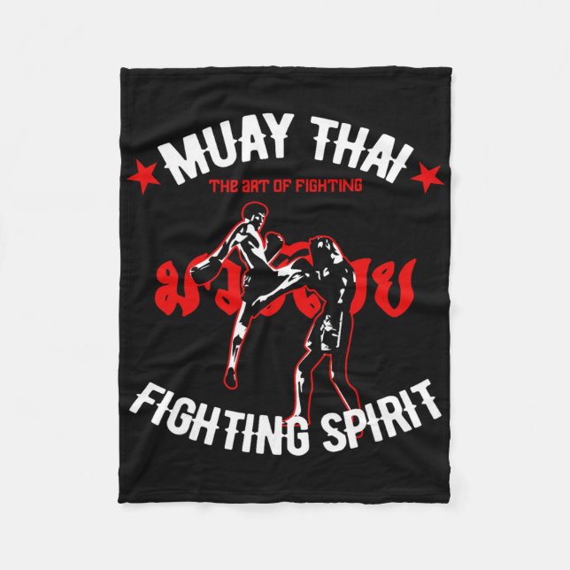 Muay Thai Art Of Comt Kickboxing Retro Mma Fitness Fleece Blanket (Front)