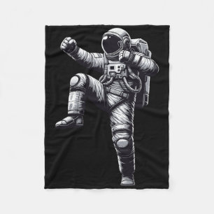Muay Thai Astronaut Kickboxing  Fleece Blanket