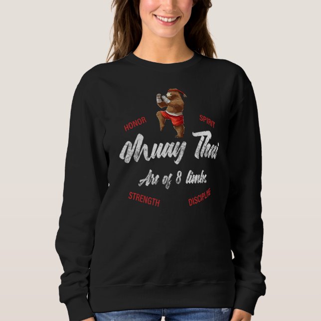 Muay Thai Bear Thai Boxing Sweatshirt (Front)
